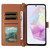 Samsung Galaxy A17 5G Multifunctional 6-Card Slots Leather Phone Case with Wrist Strap - Brown