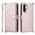 Samsung Galaxy A17 5G Multifunctional 6-Card Slots Leather Phone Case with Wrist Strap - Pink