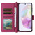 Samsung Galaxy A17 5G Multifunctional 6-Card Slots Leather Phone Case with Wrist Strap - Rose Red