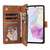 Samsung Galaxy A17 5G Multifunctional Frosted Zipper Wallet Leather Phone Case - Brown