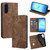 Samsung Galaxy A17 5G RFID Anti-theft Brush Magnetic Leather Phone Case - Brown