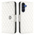 Samsung Galaxy A17 5G Rhombic Texture Flip Leather Phone Case with Lanyard - White