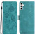 Samsung Galaxy A17 5G Rose Flower Embossing Pattern Leather Phone Case - Green