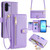 Samsung Galaxy A17 5G Sheep Texture Cross-body Zipper Wallet Leather Phone Case - Purple