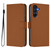 Samsung Galaxy A17 5G Skin Feel Solid Color Leather Phone Case with Lanyard - Brown