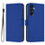 Samsung Galaxy A17 5G Skin Feel Solid Color Leather Phone Case with Lanyard - Dark Blue