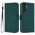 Samsung Galaxy A17 5G Skin Feel Solid Color Leather Phone Case with Lanyard - Dark Green