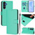 Samsung Galaxy A17 5G Skin Feel Solid Color Leather Phone Case with Lanyard - Green
