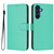 Samsung Galaxy A17 5G Skin Feel Solid Color Leather Phone Case with Lanyard - Green