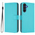 Samsung Galaxy A17 5G Skin Feel Solid Color Leather Phone Case with Lanyard - Lake Blue