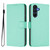 Samsung Galaxy A17 5G Skin Feel Solid Color Leather Phone Case with Lanyard - Mint Green