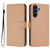 Samsung Galaxy A17 5G Skin Feel Solid Color Leather Phone Case with Lanyard - Nude
