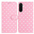 Samsung Galaxy A17 5G Small Dots Pattern Vegan Leather Phone Case - Pink