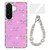 Samsung Galaxy A17 5G Sparkling IMD Colorful Bow Phone Case with Bracelet - Glitter Light Purple