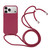 Candy Colors TPU Protective Phone Case with Lanyard iPhone 17 Pro Max - Red