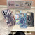 iPhone 17 Pro Max 3 in 1 Diamond Lens Frame Quicksand Pattern Phone Case - Purple