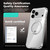 iPhone 17 Pro Max ABEEL MagSafe Q-LUCK Pivot Bracket Transparent Phone Case - Dark Blue