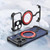 iPhone 17 Pro Max Armor Alloy Frameless MagSafe Magnetic Bracket Heat Dissipation Metal Phone Case - Black Red