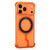 iPhone 17 Pro Max Armor Alloy Frameless MagSafe Magnetic Bracket Heat Dissipation Metal Phone Case - Orange Black