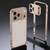 iPhone 17 Pro Max Armor Dual-side Anti-slip Metal Frame Case with Lens Cover - Desert Gold