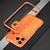 iPhone 17 Pro Max Aurora Series Lens Protector + Metal Frame Phone Case - Orange Silver