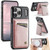 iPhone 17 Pro Max AutSpace A12 MagSafe Magnetic RFID Card Bag Phone Case - Rose Gold