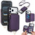 iPhone 17 Pro Max AwQuer 2 in 1 Crossbody Zipper Wallet Leather Back Phone Case - Dark Purple