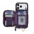 iPhone 17 Pro Max AwQuer 2 in 1 Crossbody Zipper Wallet Leather Back Phone Case - Dark Purple
