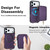 iPhone 17 Pro Max AwQuer 2 in 1 Crossbody Zipper Wallet Leather Back Phone Case - Dark Purple