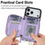 iPhone 17 Pro Max AwQuer 2 in 1 Crossbody Zipper Wallet Leather Back Phone Case - Light Purple
