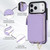 iPhone 17 Pro Max AwQuer 2 in 1 Crossbody Zipper Wallet Leather Back Phone Case - Light Purple