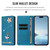 iPhone 17 Pro Max Ballet Girl Diamond Studded RFID Vegan Leather Phone Case - Lake Blue