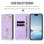 iPhone 17 Pro Max Ballet Girl Diamond Studded RFID Vegan Leather Phone Case - Light Purple