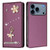 iPhone 17 Pro Max Ballet Girl Diamond Studded RFID Vegan Leather Phone Case - Violet