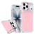 iPhone 17 Pro Max Bright Color Blocking Camera Bracket Magnetic Phone Case - Pink