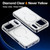 iPhone 17 Pro Max Bright Color Blocking Camera Bracket Magnetic Phone Case - White