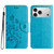iPhone 17 Pro Max Butterfly Flower Pattern Flip Leather Phone Case - Blue
