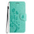 iPhone 17 Pro Max Butterfly Flower Pattern Flip Leather Phone Case - Green