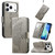 IPhone 17 Pro Max Butterfly Love Flower Embossed Leather Phone Case - Gray