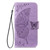 IPhone 17 Pro Max Butterfly Love Flower Embossed Leather Phone Case - Lavender