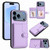 iPhone 17 Pro Max Button Card Bag RFID Anti-theft Phone Case - Purple