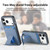 iPhone 17 Pro Max Carbon Fiber Card Bag Fold Stand Phone Case - Blue