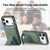 iPhone 17 Pro Max Carbon Fiber Card Bag Fold Stand Phone Case - Green