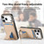 iPhone 17 Pro Max Carbon Fiber Card Bag Fold Stand Phone Case - Khaki