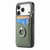 iPhone 17 Pro Max Carbon Fiber Card Wallet Ring Phone Case - Green