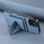 iPhone 17 Pro Max Carbon Fiber Fold Stand Elastic Card Bag Phone Case - Blue