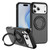 iPhone 17 Pro Max Carbon Fiber Gear Holder C Type MagSafe Phone Case - Bright Grey + Black