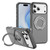 iPhone 17 Pro Max Carbon Fiber Gear Holder C Type MagSafe Phone Case - Bright Grey+Grey
