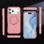 iPhone 17 Pro Max Carbon Fiber Gear Holder C Type MagSafe Phone Case - Bright Pink + Pink