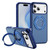 iPhone 17 Pro Max Carbon Fiber Gear Holder C Type MagSafe Phone Case - Transparent Blue + Royal Blue